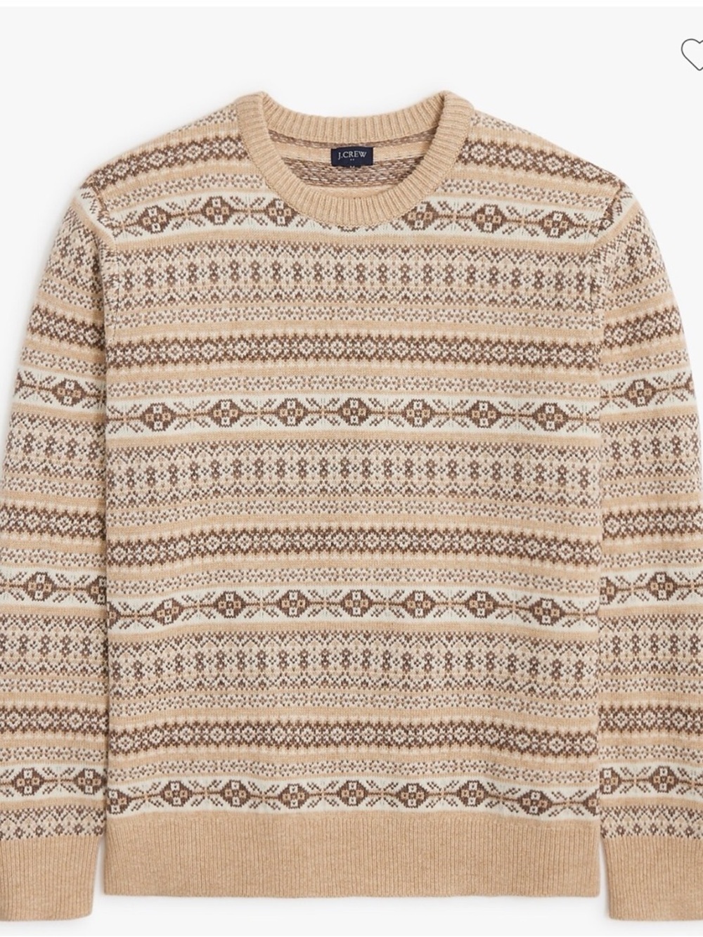 J. Crew Men’s Supersoft lambswool-blend Fair Isle crewneck sweater